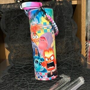 Colorful Character Tumbler with Straw